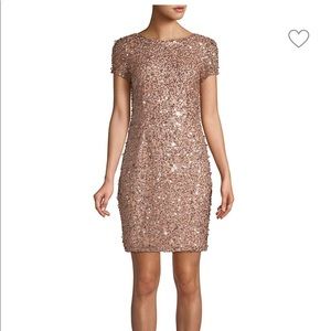 Adrianna Papell dusty pink/champagne dress